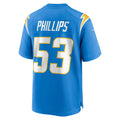 harde LA.Chargers #53 Del'Shawn Phillips Powder Blue Team Game Jersey