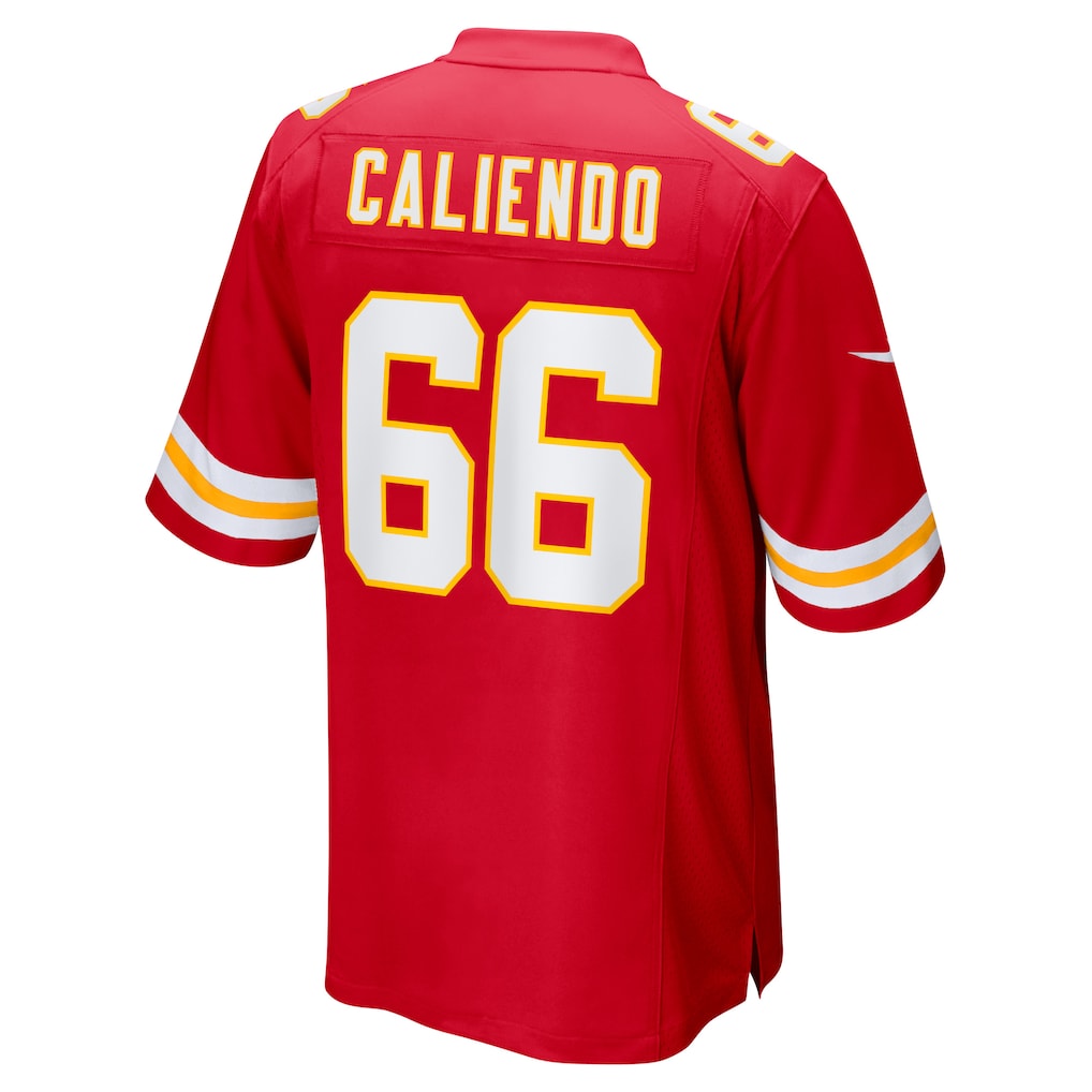 harde KC.Chiefs #66 Mike Caliendo Red Game Player Jersey
