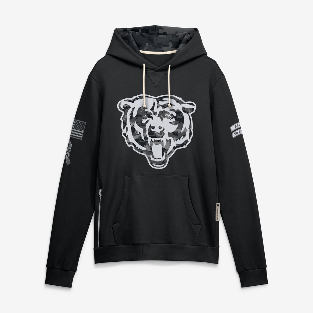 harde C.Bears Black 2026 Salute to Service Sideline Dri-FIT Pullover Hoodie Jerseys