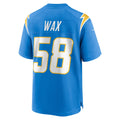 harde LA.Chargers #58 Marlowe Wax Powder Blue Team Game Jersey