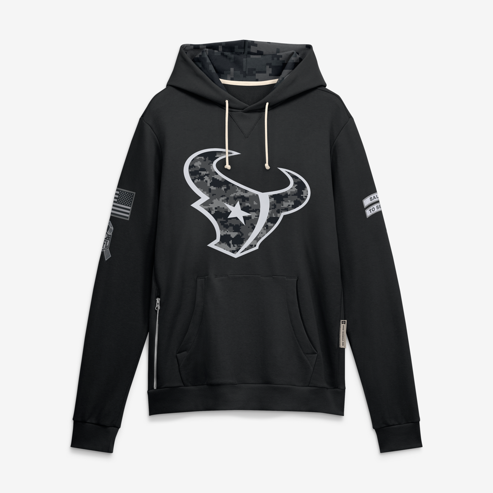 harde H.Texans Black 2026 Salute to Service Sideline Dri-FIT Pullover Hoodie Jerseys