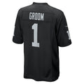 harde LV.Raiders #1 Groom Black Game Jersey