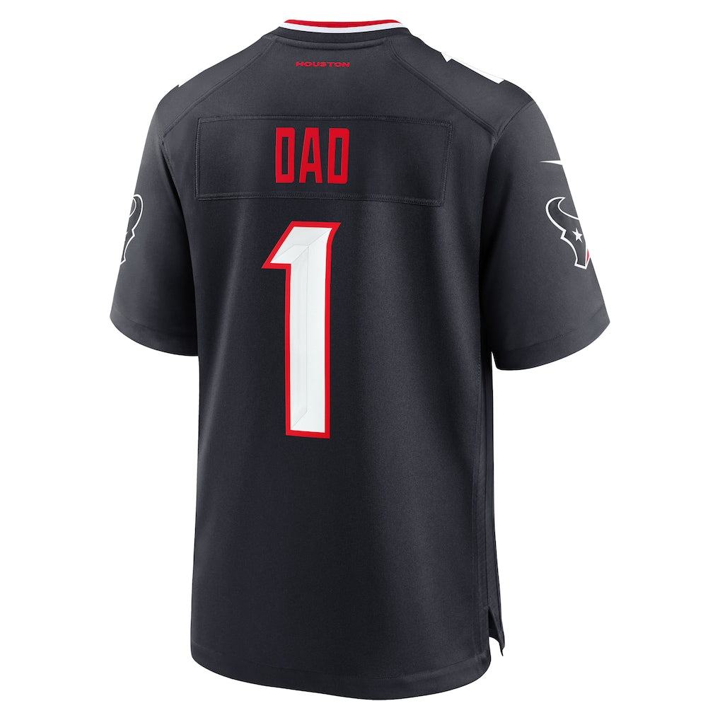 harde H.Texans #1 Dad Navy Game Jersey