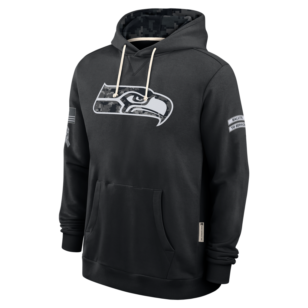 harde S.Seahawks Black 2026 Salute to Service Sideline Dri-FIT Pullover Hoodie Jerseys