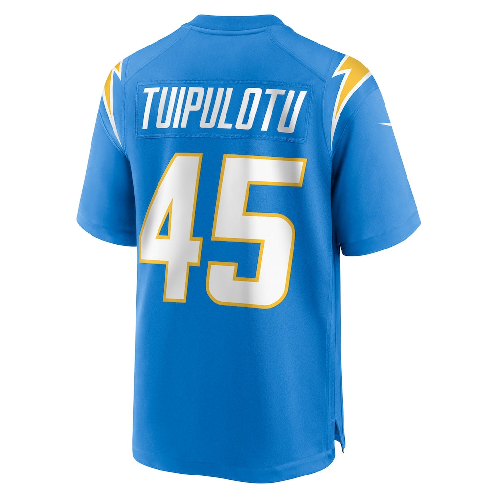 harde LA.Chargers #45 Tuli Tuipulotu Powder Blue Team Game Jersey