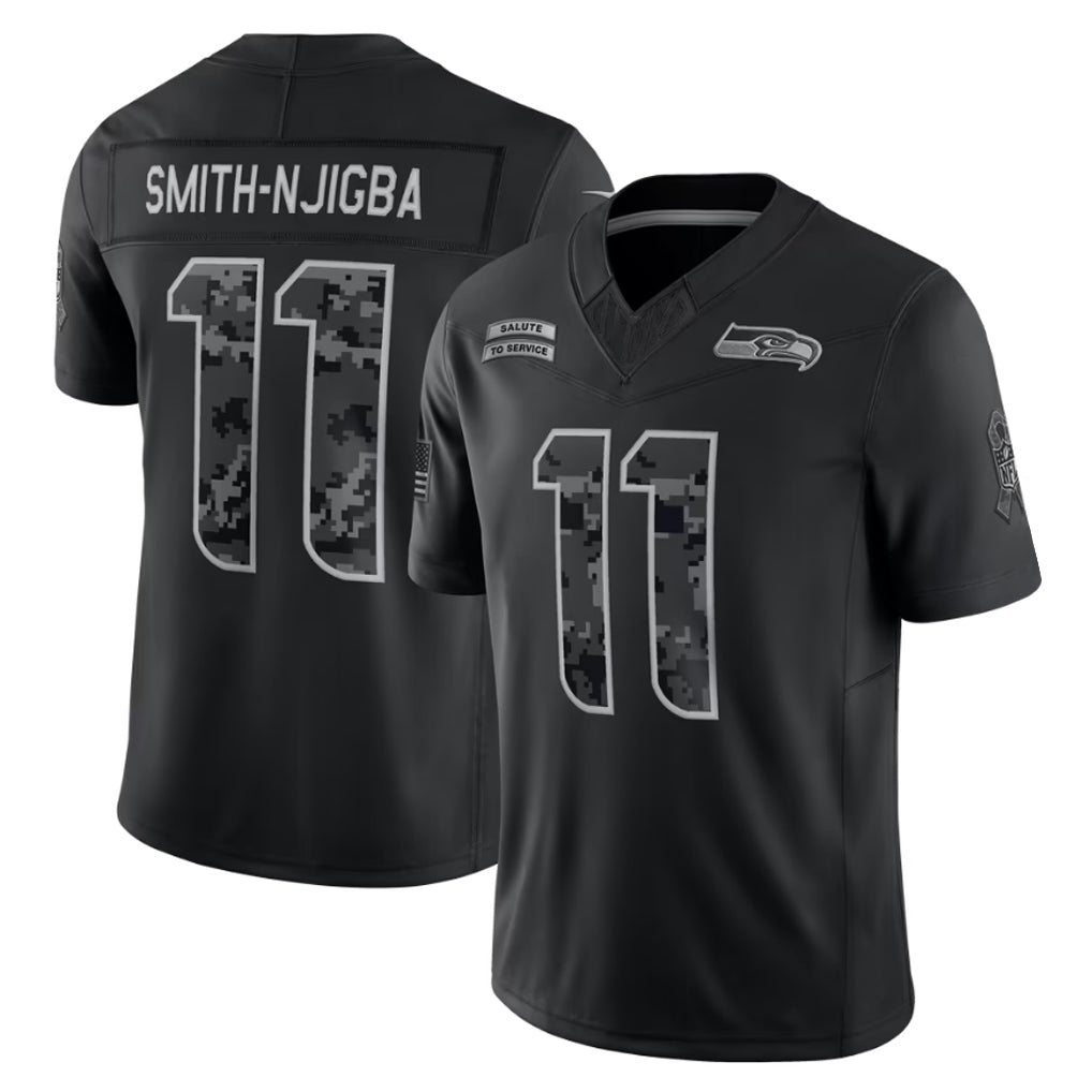 harde S.Seahawks #11 Jaxon Smith-Njigba Player Black Limited 2026 Salute to Service Home Game Stitched Jerseys