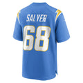 harde LA.Chargers #68 Jamaree Salyer Powder Blue Player Game Jersey