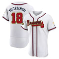 harde A.Braves #18 Mike Yastrzemski player Gold Authentic White Program Stitched Jerseys