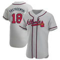 harde A.Braves #18 Mike Yastrzemski player Gray Authentic Road Stitched Jerseys