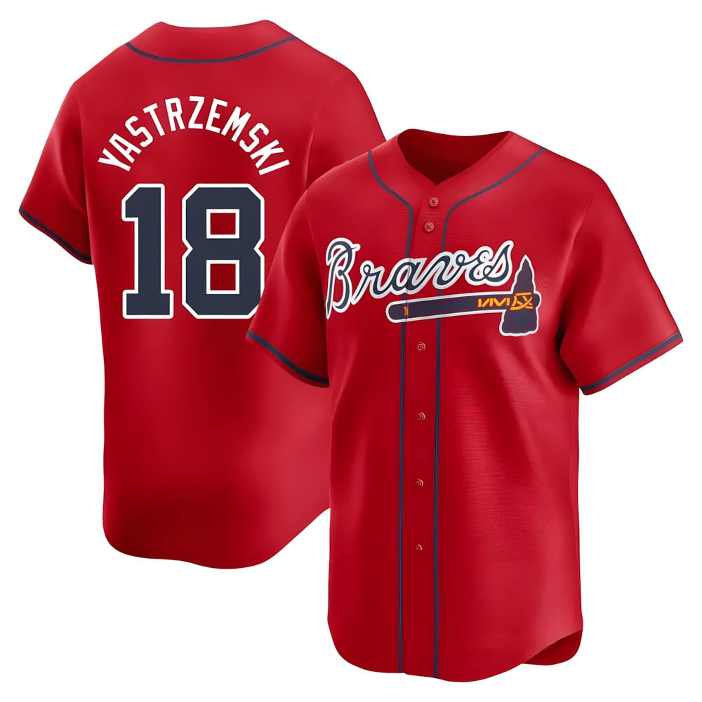 harde A.Braves #18 Mike Yastrzemski player Red Limited Alternate Stitched Jerseys