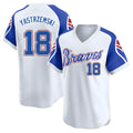 harde A.Braves #18 Mike Yastrzemski player White Limited Throwback Cooperstown Collection Stitched Jerseys