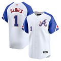 harde A.Braves #1 Ozzie Albies Player Blue City Connect Stitched Jerseys