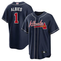 harde A.Braves #1 Ozzie Albies Player Navy Alternate Stitched Jerseys