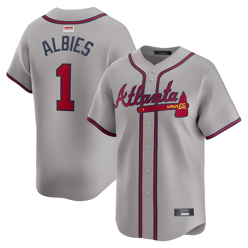 harde A.Braves #1 Ozzie Albies Player Gray Vapor Premier City Connect Premium Stitched Jerseys