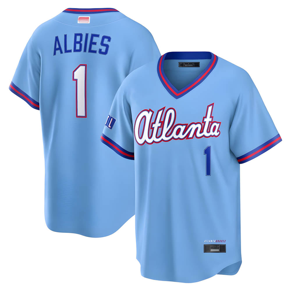 harde A.Braves #1 Ozzie Albies Player Powder Blue 2026 City Connect T shirt Stitched Jerseys