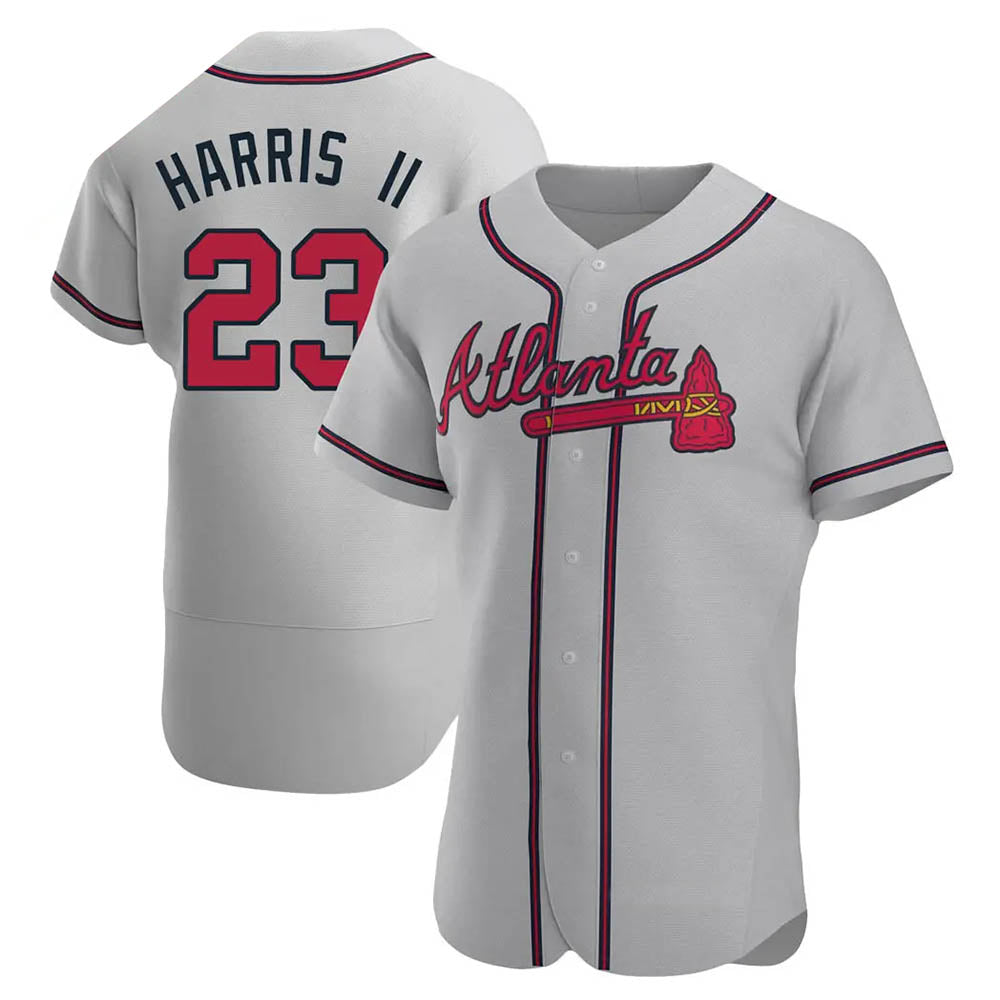 harde A.Braves #23 Michael Harris II player Gray Authentic Road Stitched Jerseys