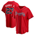 harde A.Braves #23 Michael Harris II player Red Replica Alternate Stitched Jerseys