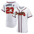 harde A.Braves #23 Michael Harris II player White&Gold Authentic Program Stitched Jerseys