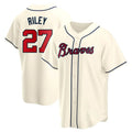 harde A.Braves #27 Austin Riley Player Cream Replica Alternate Stitched Jerseys