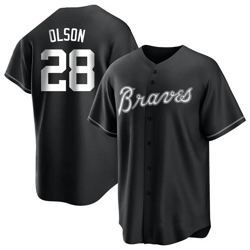 harde A.Braves #28 Matt Olson Player Black&Gold Replica en Alternate Stitched Jerseys