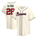 harde A.Braves #28 Matt Olson Player Cream Replica Alternate Stitched Jerseys