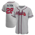harde A.Braves #28 Matt Olson Player Gray Authentic Road Stitched Jerseys