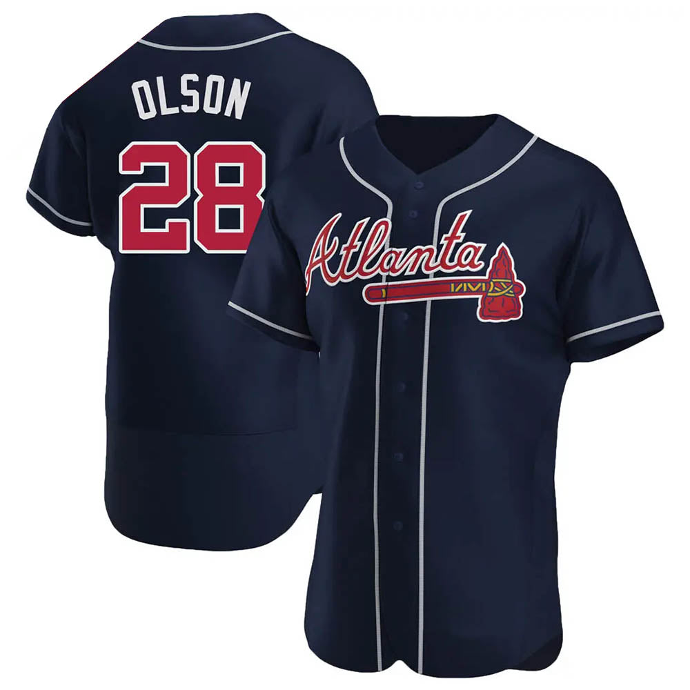 harde A.Braves #28 Matt Olson Player Navy Authentic Alternate Stitched Jerseys