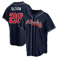 harde A.Braves #28 Matt Olson Player Navy Replica Alternate Stitched Jerseys
