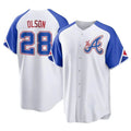 harde A.Braves #28 Matt Olson Player White Replica City Connect Stitched Jerseys