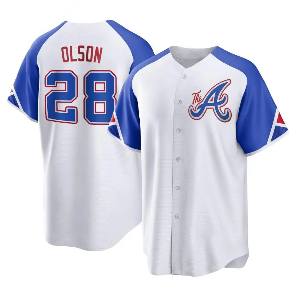 harde A.Braves #28 Matt Olson Player White Replica City Connect Stitched Jerseys