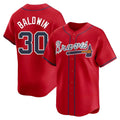 harde A.Braves #30 Drake Baldwin player Red Limited Alternate Stitched Jerseys