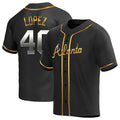 harde A.Braves #40 Reynaldo Lopez player Black & Gold Replica en Alternate Stitched Jerseys