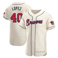 harde A.Braves #40 Reynaldo Lopez player Cream Authentic Alternate Stitched Jerseys