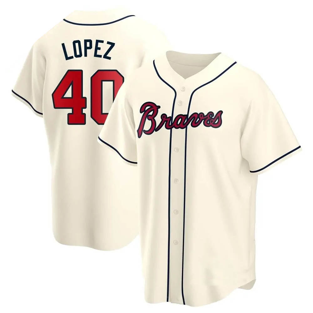 harde A.Braves #40 Reynaldo Lopez player Cream Replica Alternate Stitched Jerseys