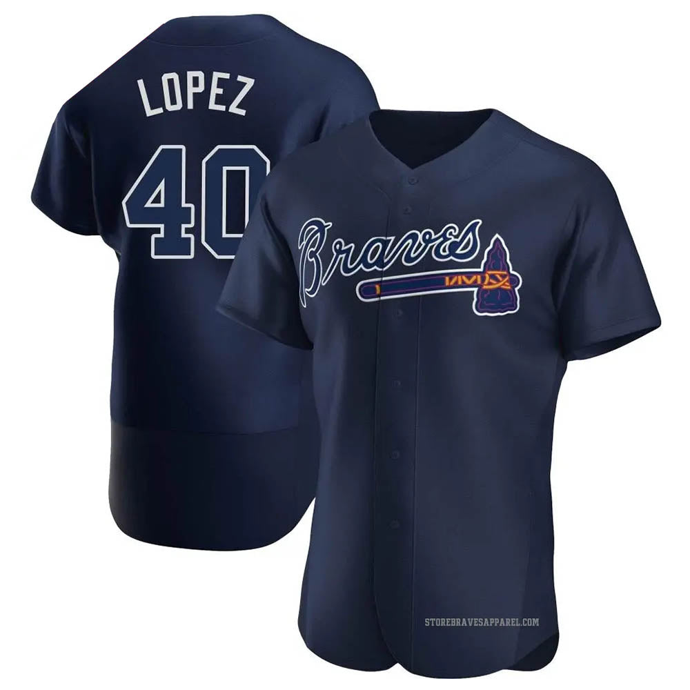 harde A.Braves #40 Reynaldo Lopez player Navy Authentic Alternate Team Stitched Jerseys