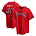 harde A.Braves #40 Reynaldo Lopez player Red Replica Alternate Stitched Jerseys