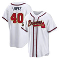 harde A.Braves #40 Reynaldo Lopez player White&Gold Replica Program Stitched Jerseys