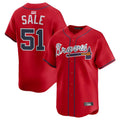 harde A.Braves #51 Chris Sale Player Red Alternate Limited Stitched Jerseys