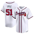 harde A.Braves #51 Chris Sale Player White Limited Home Stitched Jerseys