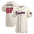 harde A.Braves #66 Grant Holmes Player Cream Authentic Alternate Stitched Jerseys