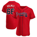 harde A.Braves #66 Grant Holmes Player Red Authentic Alternate Stitched Jerseys