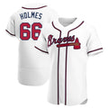 harde A.Braves #66 Grant Holmes Player White Authentic Home Stitched Jerseys