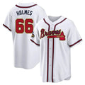 harde A.Braves #66 Grant Holmes Player White&Gold Replica Program Stitched Jerseys