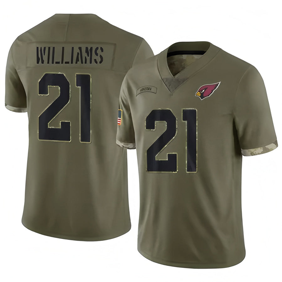 harde A.Cardinals #21 Garrett Williams Player Olive Salute To Service Stitched Jerseys