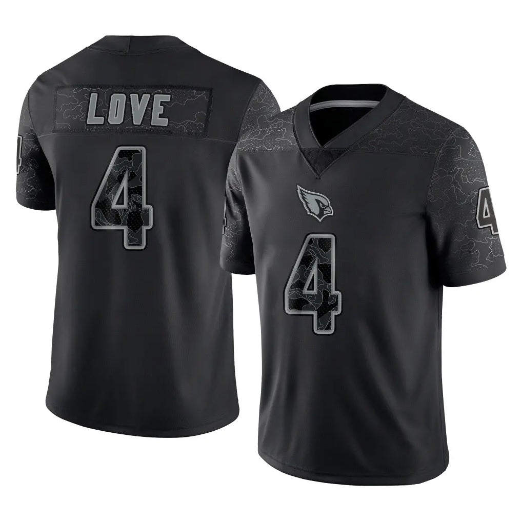 harde A.Cardinals #4 Jeremiyah Love Player Black RFLCTV Limited Home Game Stitched Jerseys