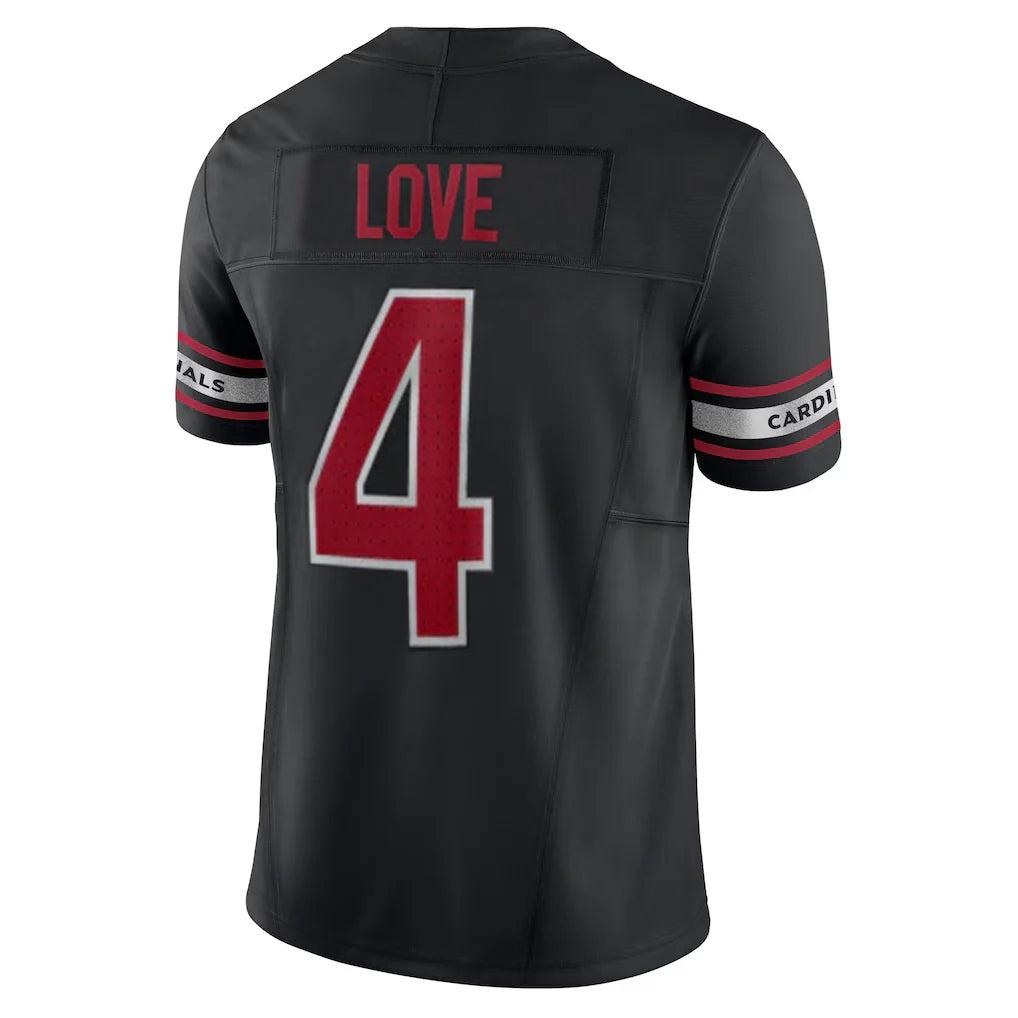 harde A.Cardinals #4 Jeremiyah Love Player Black Vapor F.U.S.E. Limited Home Game Stitched Jerseys