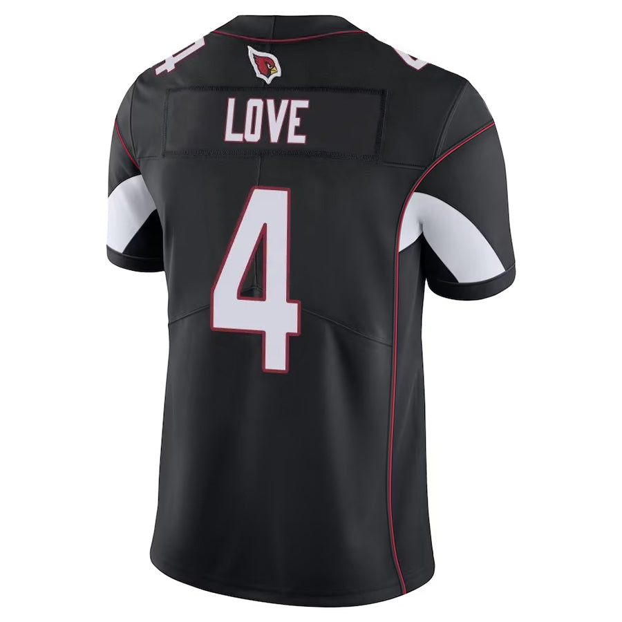 harde A.Cardinals #4 Jeremiyah Love Player Black Vapor Limited Home Game Stitched Jerseys