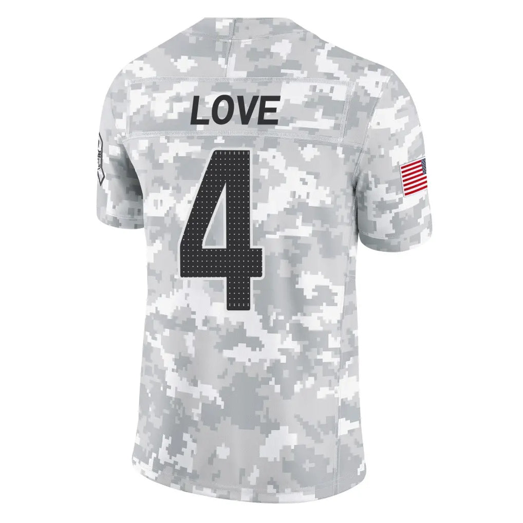 harde A.Cardinals #4 Jeremiyah Love Player Camo Salute to Service Limited Home Stitched Jerseys