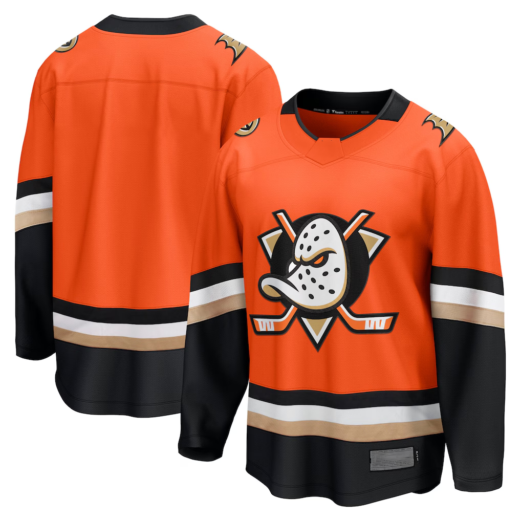 harde A.Ducks Orange Home Breakaway Jerseys
