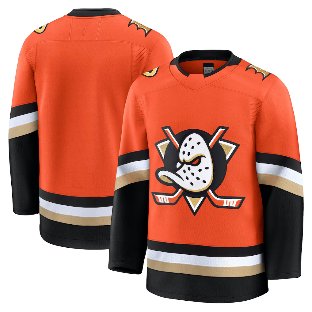 harde A.Ducks Orange Home Premium Jerseys